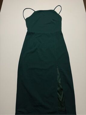 Lulus Midi Dress Forest Green Spaghetti Strap Dress